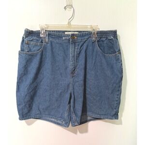 Vintage L.L.Bean Double L Denim Shorts Womens 20W Cottagecore Mom Jean High Rise